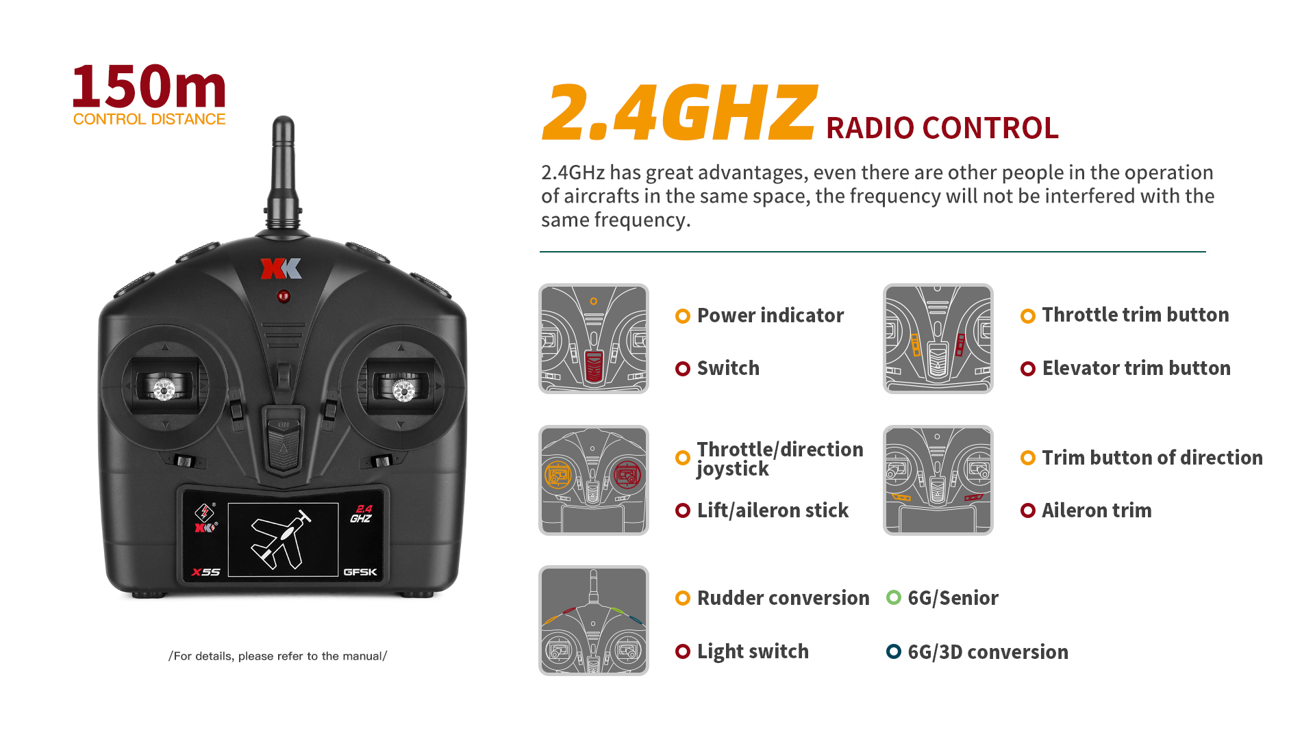 XK A280 RC P51 Mustang Fighter (RTF)