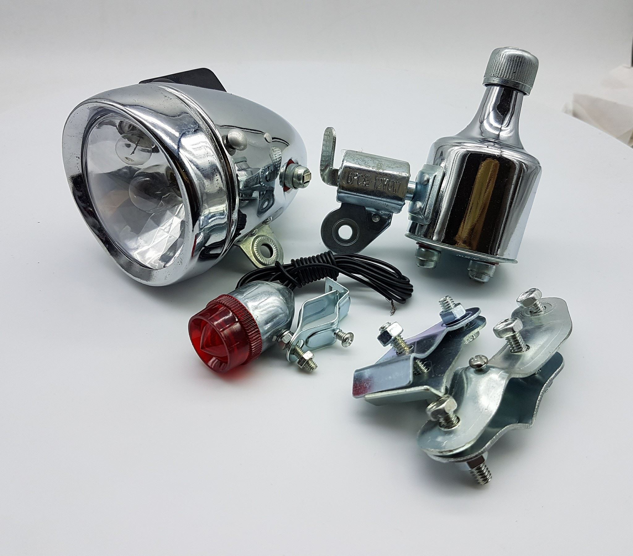 ไฟจักรยานแบบไดนาโม ไฟหน้าไฟท้าย พร้อมไดปั่น ครบชุด