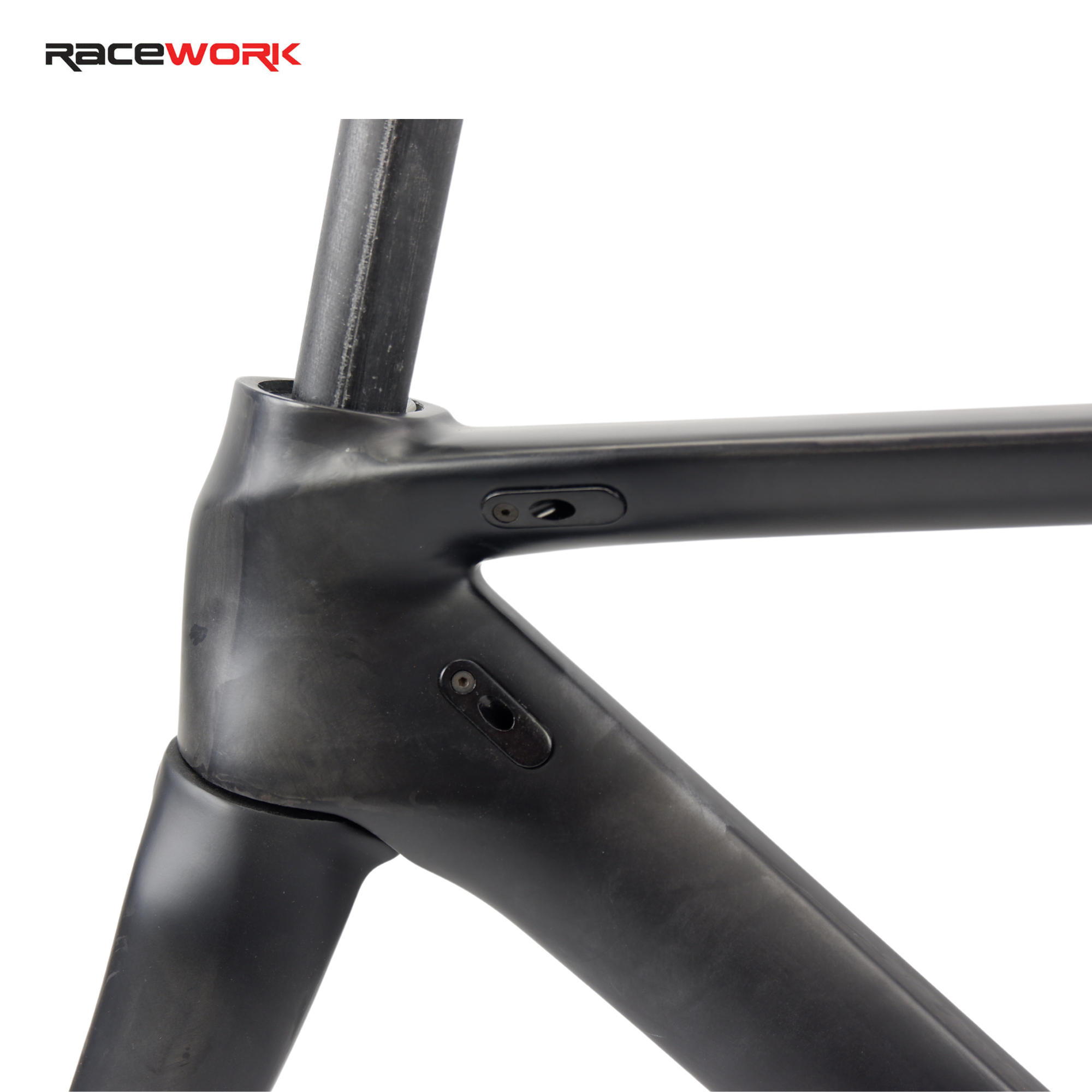 คาร์บอนแท้ เฟรมจักรยานเสือหมอบคาร์บอน RACEWORK สีดำ มีขนาด 44 47 49 51 แถมฟรี ตะเกียบ หลักอาน ถ้วยคอ สตาร์นัท