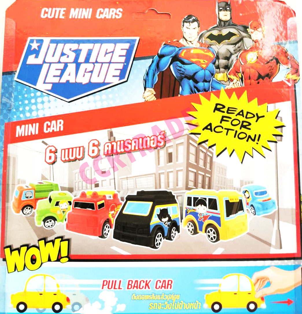 รถการ์ตูนฮีโร่ DC 6 คัน มีลานแผงครอบ 23.5x30 ซม.(ลิขสิทธิ์แท้)(1x3)