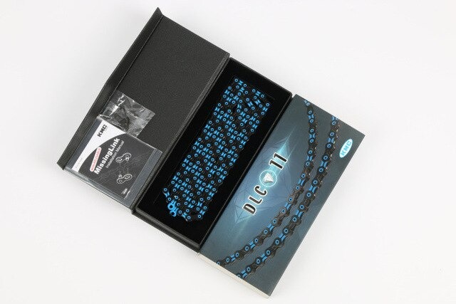 ของแท้ โซ่เพชร Kmc x11sl dlc, complete hollow super light chain, diamond chain color, 11 speed