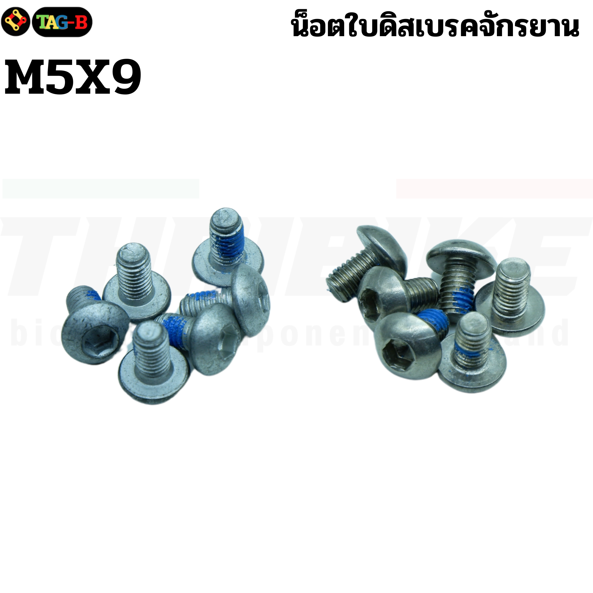 น็อตใบดิสเบรคจักรยาน TB2 M5X9 6 ตัว สแตนเลส เหล็ก หัวหกเหลี่ยม