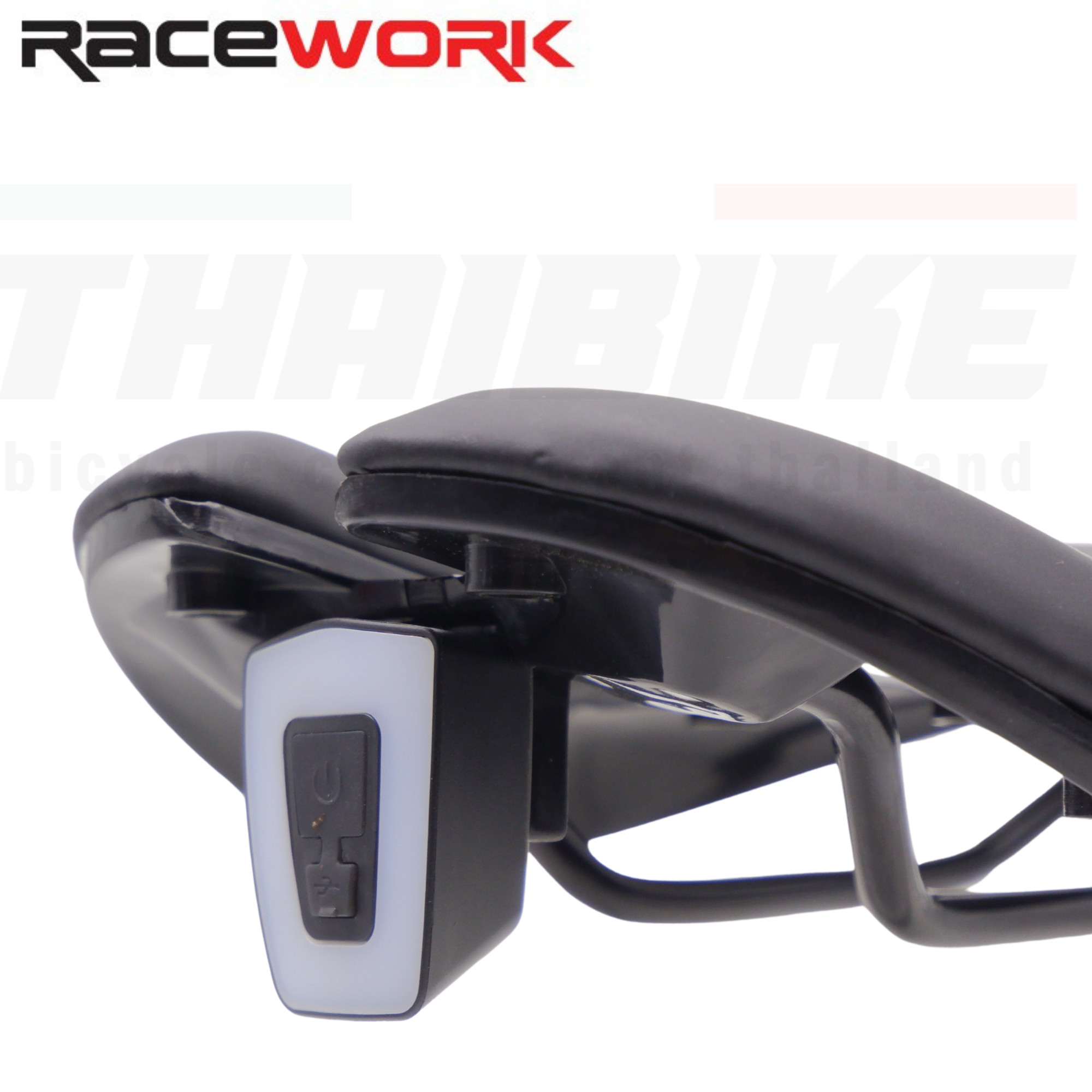 อานจักรยานเสือหมอบ เสือภเขา RACEWORK Pro4 MTB มีไฟท้ายในตัว