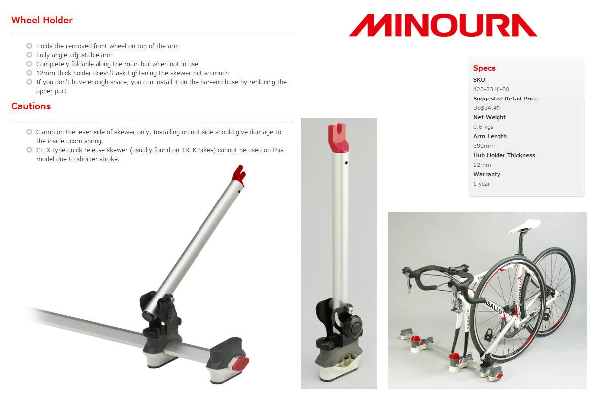 MINOURA : Front Wheel Holder : Supports the removed front wheel