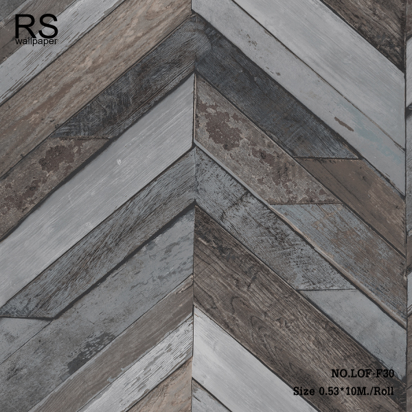 วอลเปเปอร์ลายไม้วางเป็นแนวซิกแซก LOF-F30