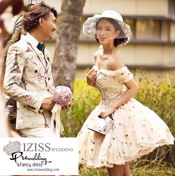 PW230 - พรีออเดอร์ค่ะ ชุดคู่ถ่ายพรีเวดดิ้ง (prewedding dress) & ชุดแต่งงานแฟนซี (Fancy wedding dress)ชายหญิง "ธีมสีน้ำตาลวินเทจ"