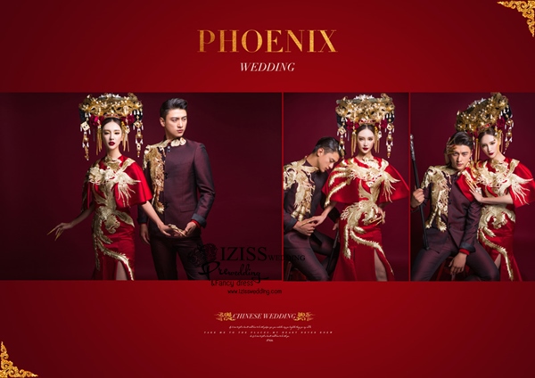 PW584- **พร้อมส่งเฉพาะชุดผู้หญิงค่ะ**ชุดราตรี ชุดแฟนซีกี่เพ้าประยุกต์ ชุดคู่ถ่ายพรีเวดดิ้ง (prewedding dress) & ชุดแต่งงานแฟนซี (Fancy wedding dress)ชายหญิง "ธีมสีแดง แดงเลือดหมู"