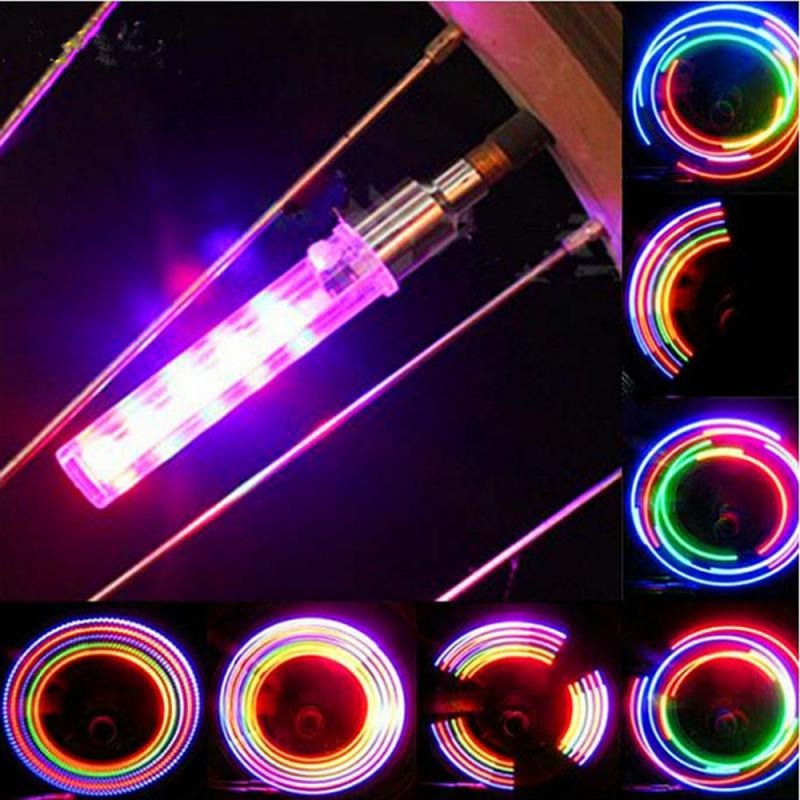 ไฟติดจุ๊บล้อจักรยานแบบสีสลับ 5 LED ติดจักรยานพร้อมถ่าน ใช้ได้กับจุ๊บเล็กและจุ๊บใหญ่