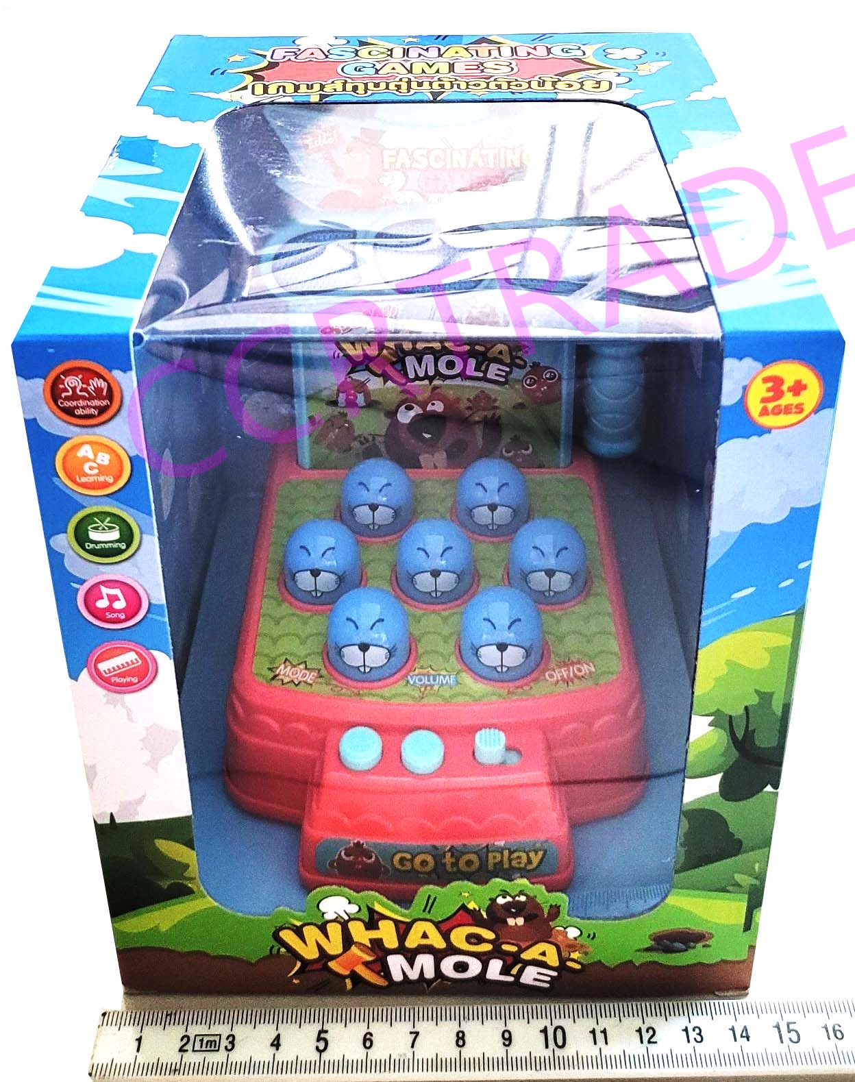 เกมส์ทุบตัวตุ่น มีเสียง มีไฟกล่อง 15.5x18 ซม.(1x3)