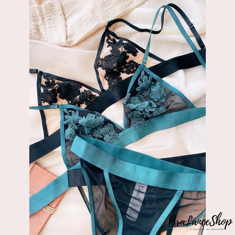 BLS✿Q108 ชุดชั้นในแฟชั่น งานลูกไม้ฝรั่งเศส ฟองบางซีทรู