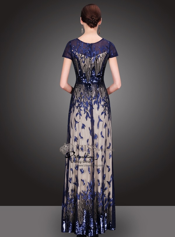 T026 **พรีออเดอร์เดรสชุดเลื่อมสีแดง สีน้ำเงิน สีทอง**ชุดราตรียาวเลื่อมทั้งชุด แขนสั้น เล่นดีเทลซีทรูช่วงอกและแขน แต่งเลื่อมไม้ลายกิ่งไม้ เข้ารูปช่วงเอว กระโปรงทรงปล่อย สวยงามหรูหราไฮโซมากๆ ค่ะ