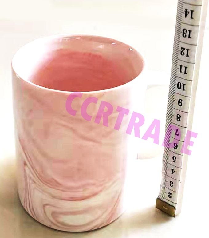 แก้วกระเบื้องมีหู ลายหินอ่อน 7.5x9 ซม.(งานหนา)