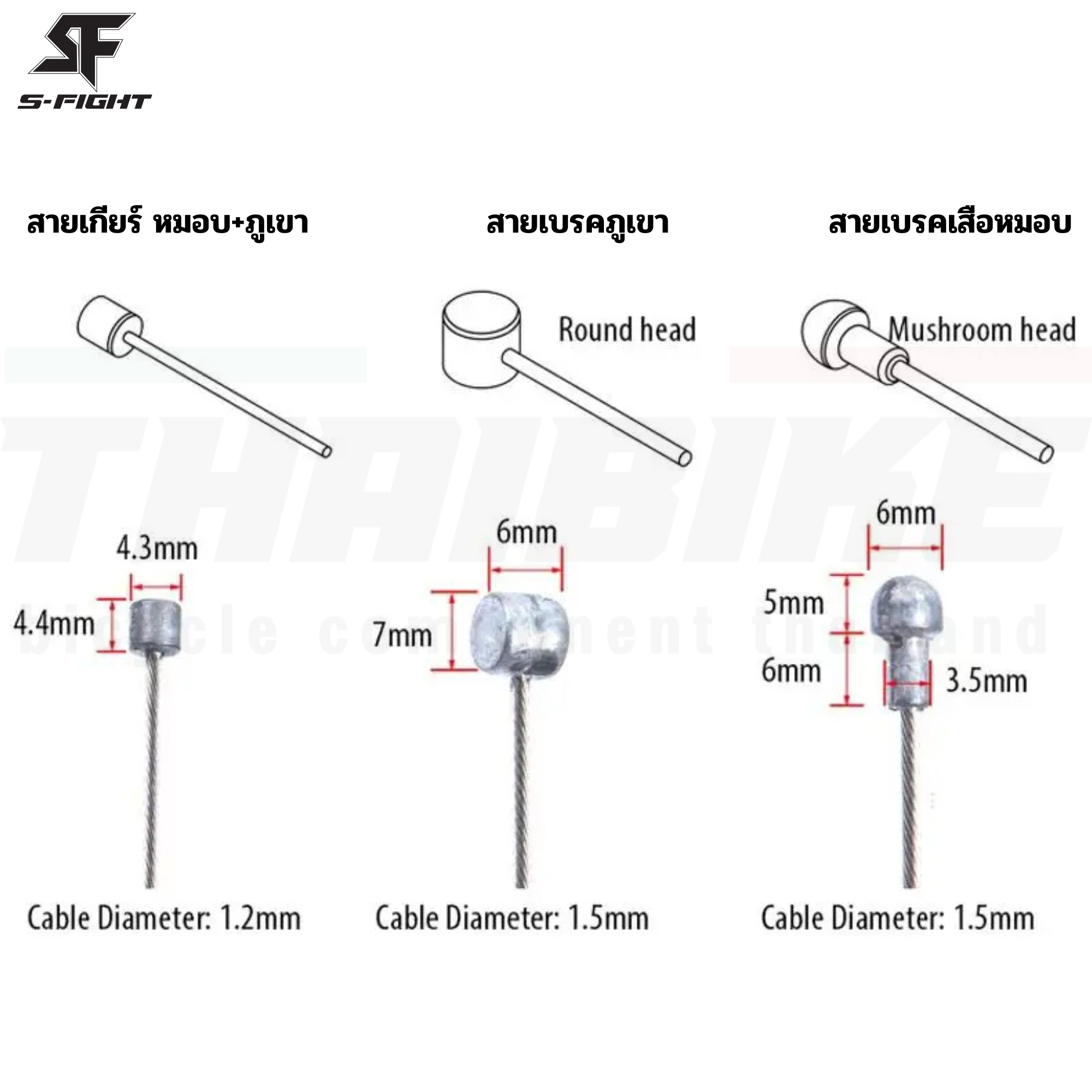 สายในเกียร์ สายในเบรคจักรยานเสือหมอบ เสือภูเขา แบบสแตนเลส S-FIGHT