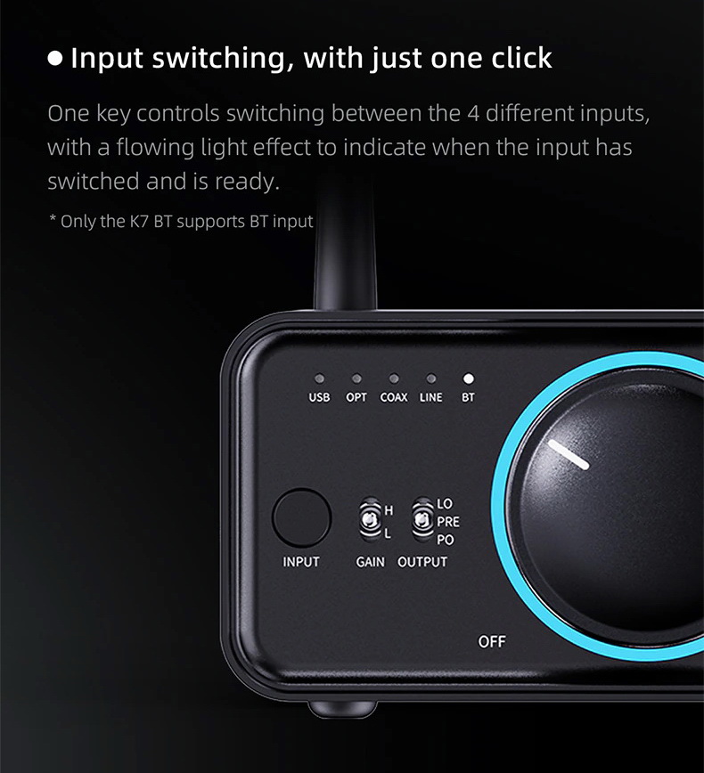 FiiO K7 BT True balanced Bluetooth DAC/Amp ตั้งโต๊ะ กำลังขับสูง ประกันศูนย์ไทย