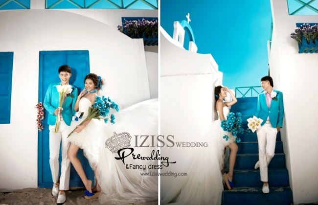 PW144 - **เลิกผลิตค่ะ** ชุดคู่ถ่ายพรีเวดดิ้ง (prewedding dress) & ชุดแต่งงานแฟนซี (Fancy wedding dress)ชายหญิง "ธีมสีขาว-ฟ้า"