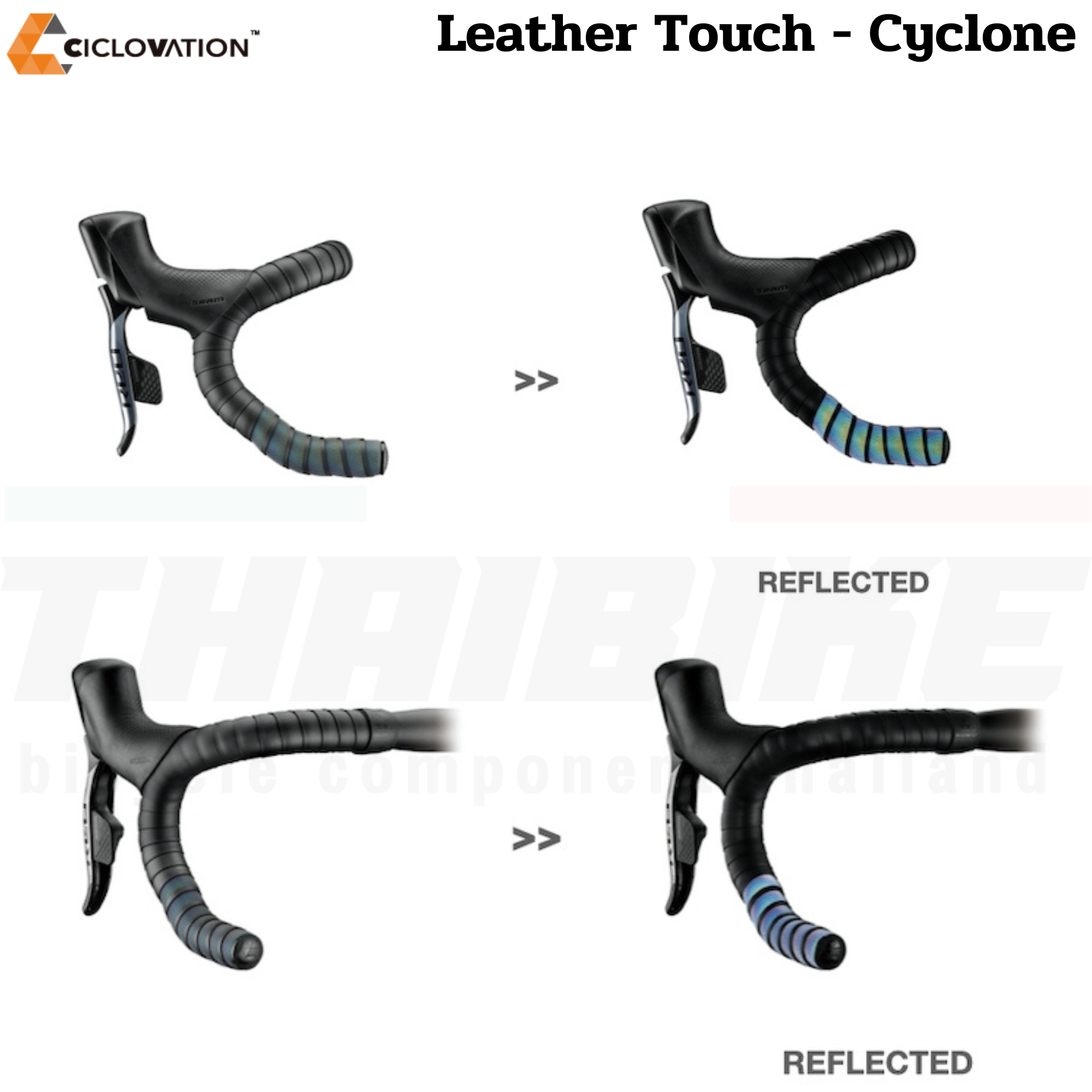 ผ้าพันแฮนด์จักรยานเสือหมอบ CICLOVATION Leather Touch - Cyclone