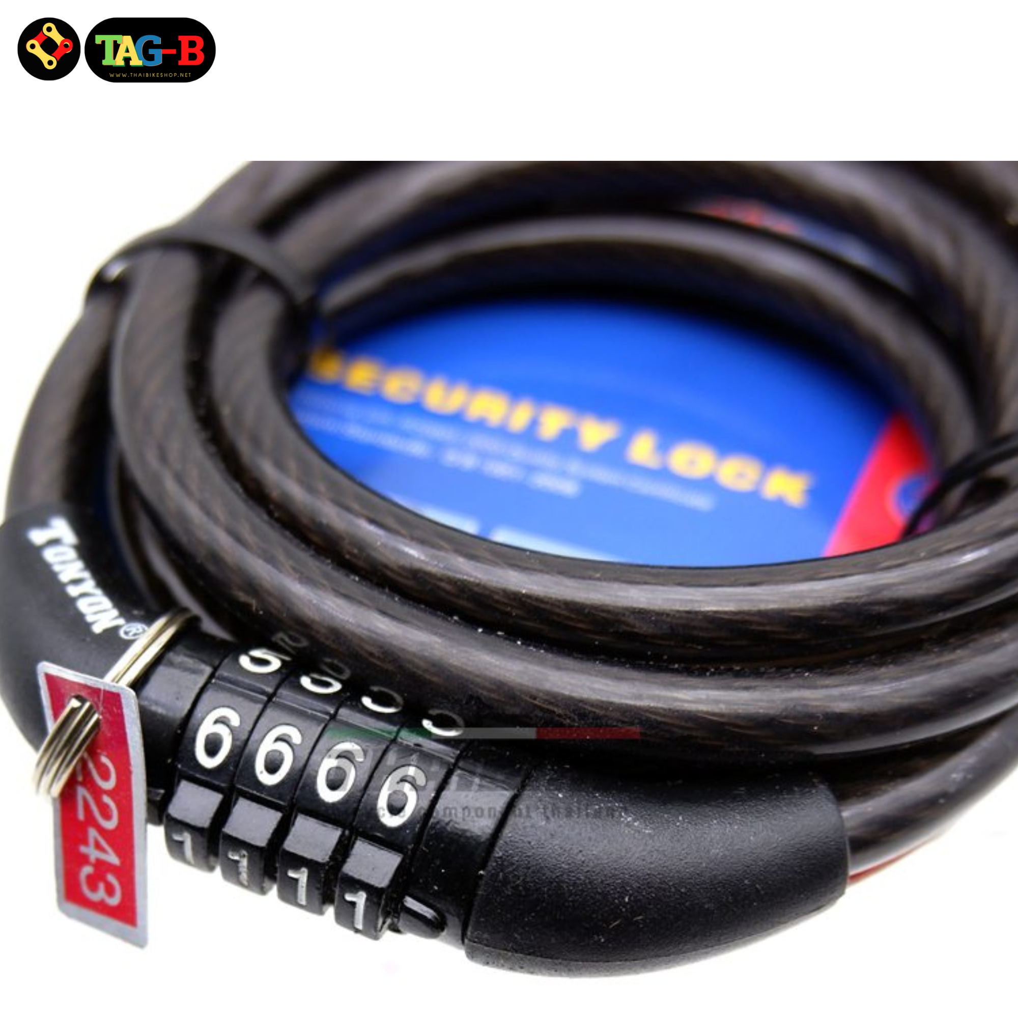 สายล็อคจักรยานพกพา ล็อคหมวกกันน็อค ยี่ห้อ tonyon แบบ 4 รหัส