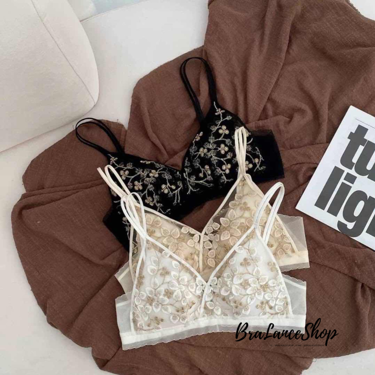 BLS✿3815 Setบรา+กกน. ชุดชั้นในลูกไม้ฟองบาง ลูกไม้ไฮเอนพรีเมี่ยม