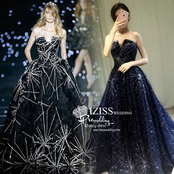 PW573- **พรีออเดอร์**ชุดคู่ถ่ายพรีเวดดิ้ง (prewedding dress) & ชุดแต่งงานแฟนซี (Fancy wedding dress)ชายหญิง "ธีมสีน้ำเงิน"