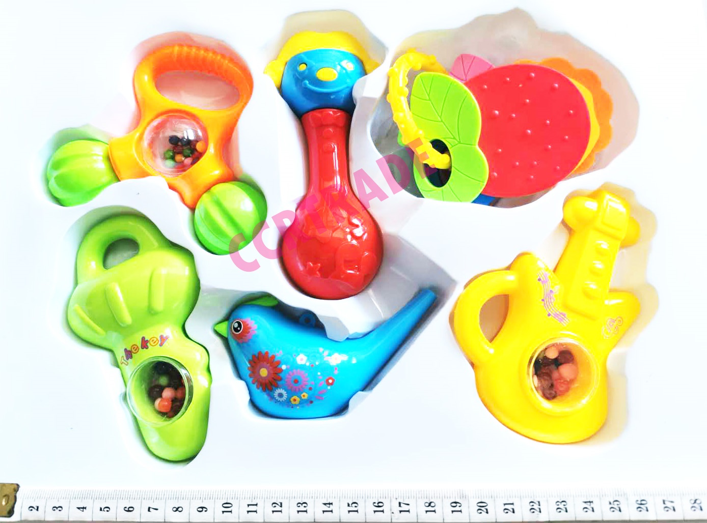 ชุดเขย่าเด็กอ่อน 6 ชิ้น มีเสียงกล่อง 29x34.5 ซม.(1x3)