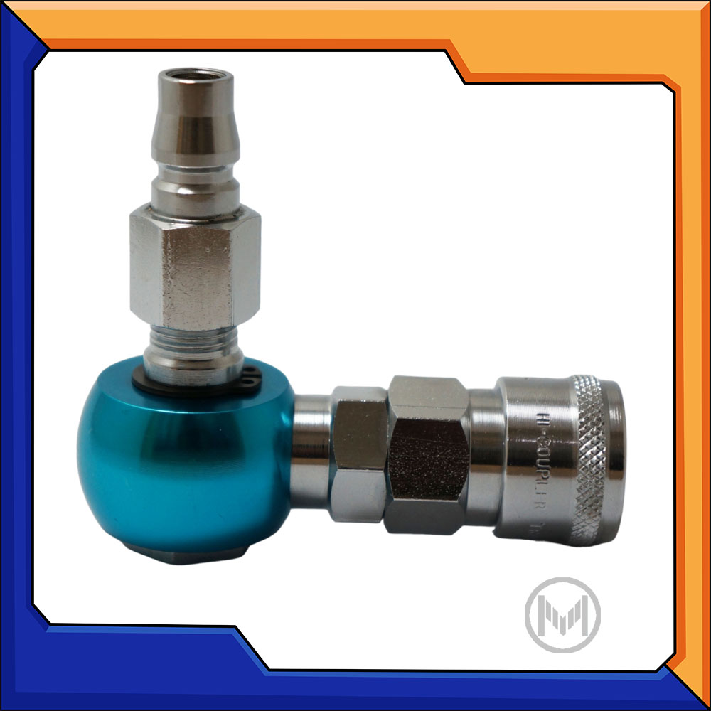 ข้อต่อลม คอปเปอร์ลมงอ 90องศา พร้อมตัวหมุนได้ (Blue)