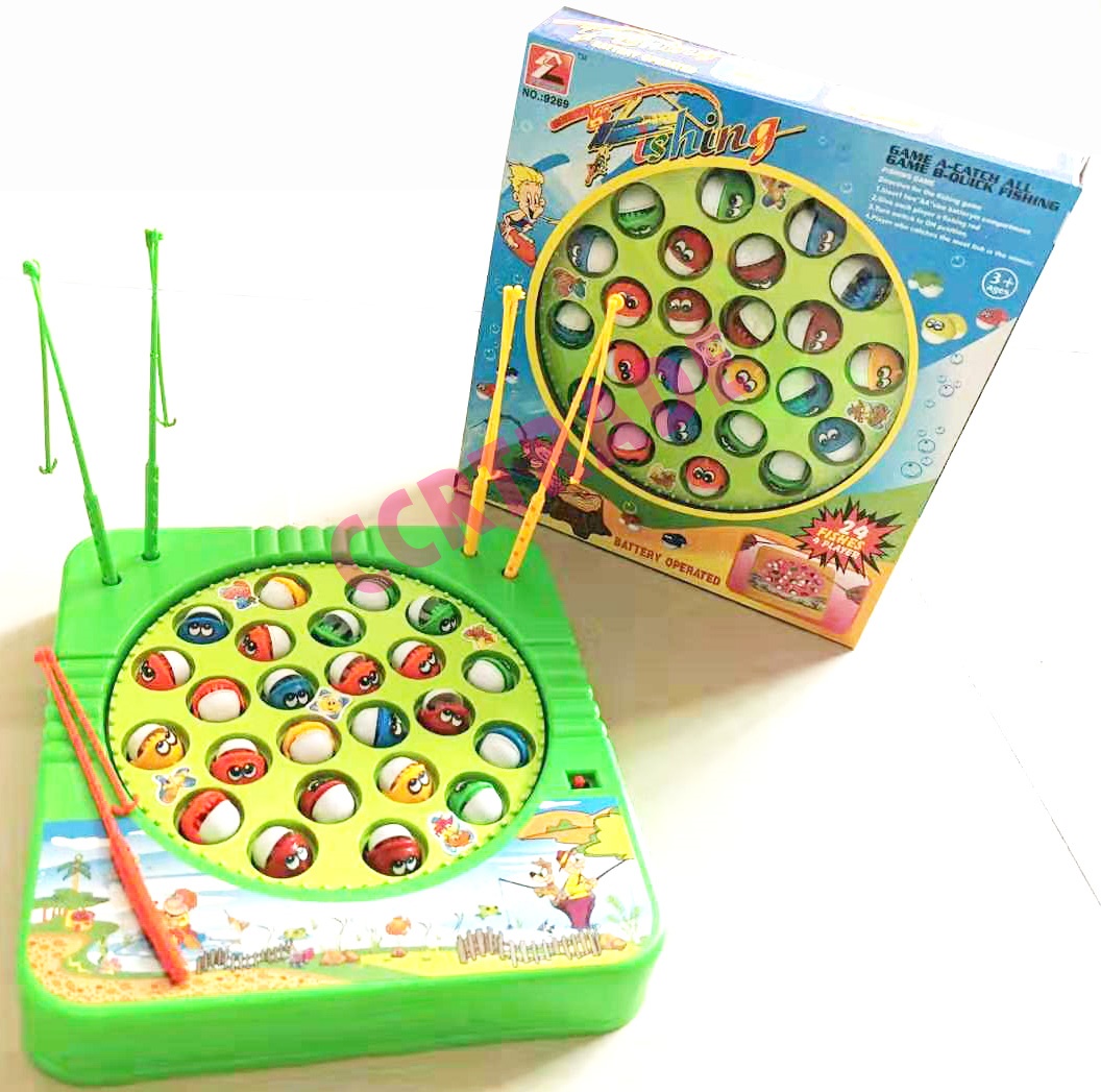 เกมส์ตกปลา 24 ตัว+คันเบ็ด 5 ชิ้น มีเพลงกล่อง 22x24 ซม.(1x3)