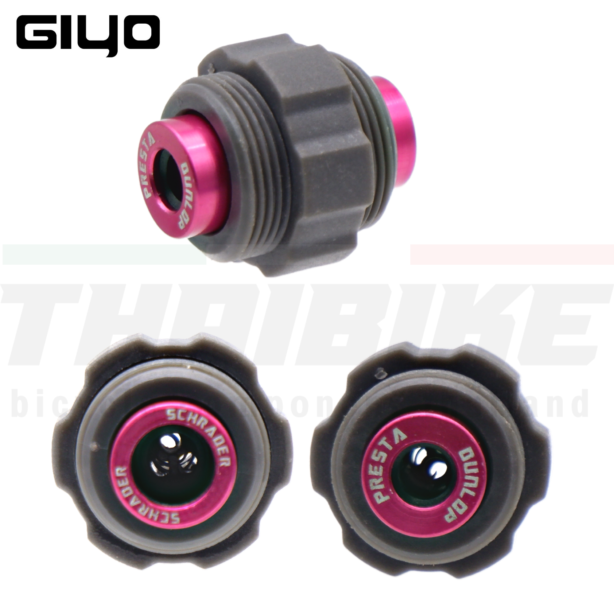 หัวสูบจักรยานพร้อมสายสูบ GIYO รองรับจุ๊บเล็ก และจุ๊บใหญ่