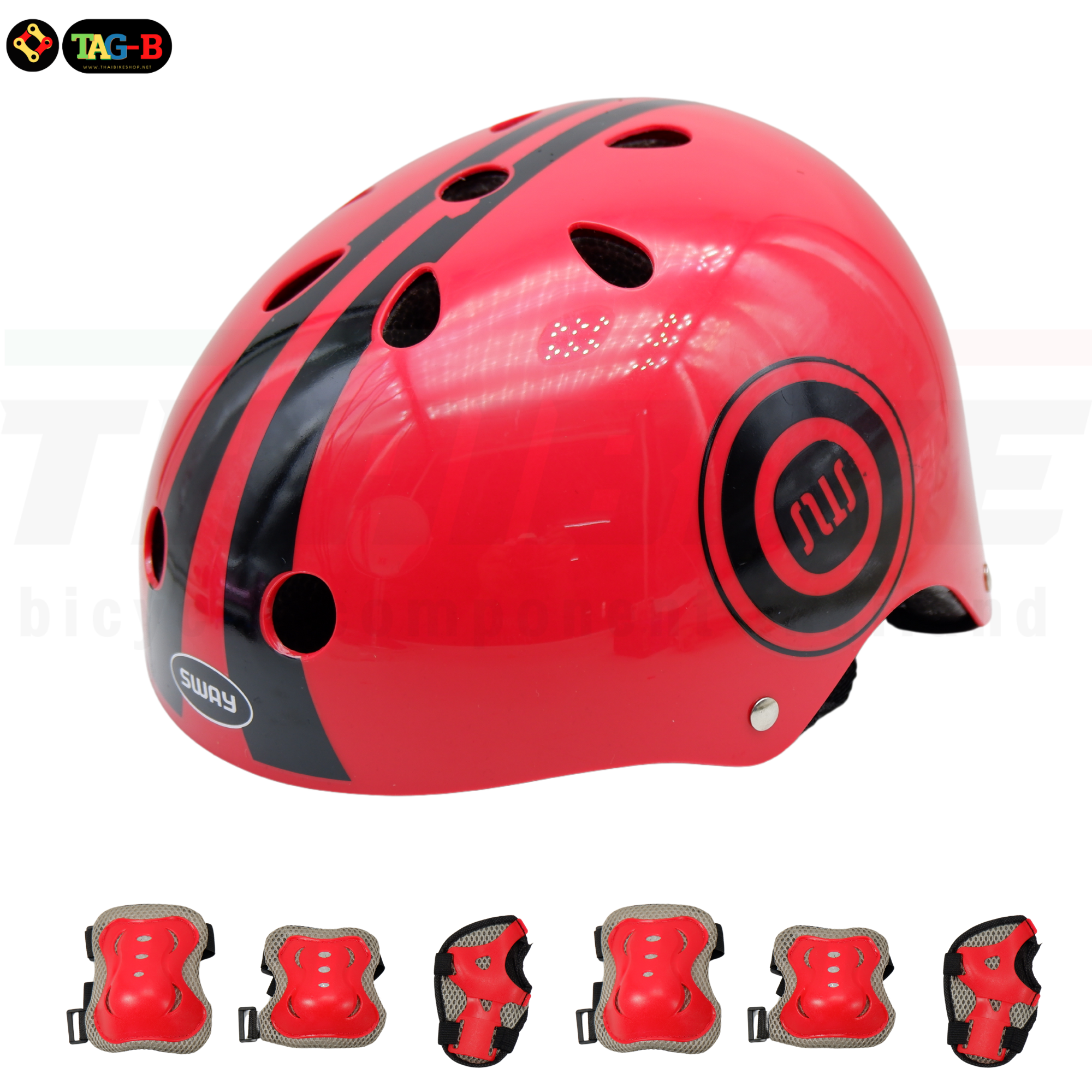 ชุดอุปกรณ์เซฟตี้เด็ก ขนาด S สำหรับปั่นจักรยาน สเก็ต โรลเลอร์เบลด พร้อมหมวกกันน็อคและที่ป้องกัน 6 ชิ้น