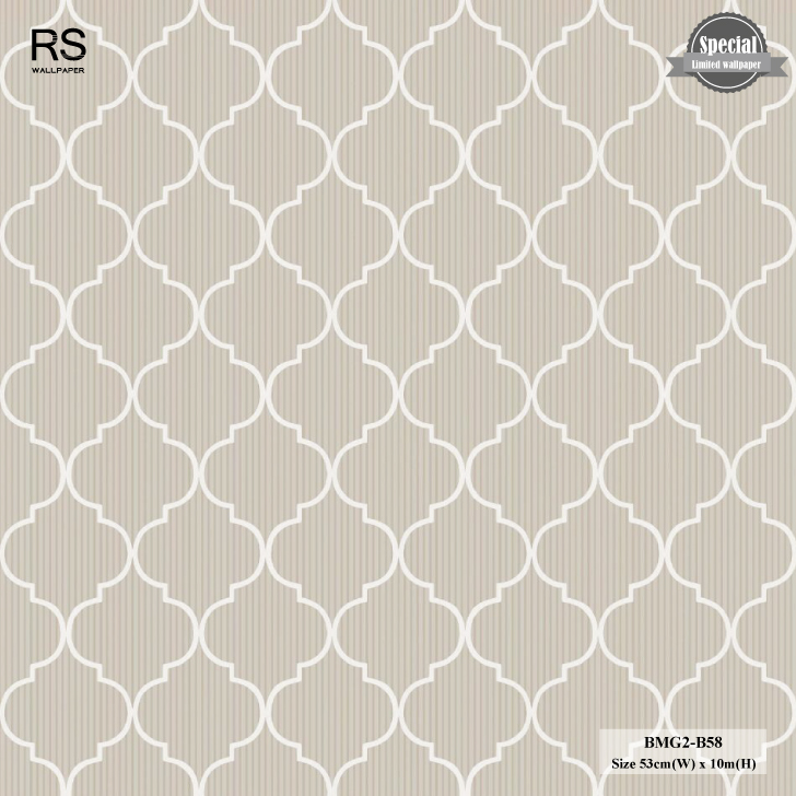 วอลเปเปอร์ลายโค้งเรขาคณิต สีน้ำตาล BMG2-B58