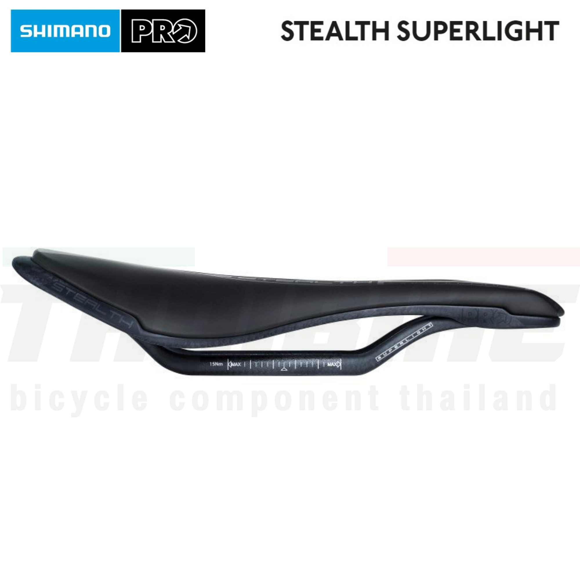 อานจักรยาน SHIMANO PRO STEALTH SUPERLIGHT สีดำ รางคาร์บอน