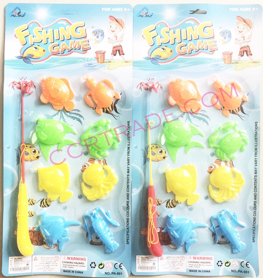 ชุดตกปลา+ปลา 8 ชิ้นแผงจัมโบ้ 49 ซม.(คันเบ็ดยืดได้)