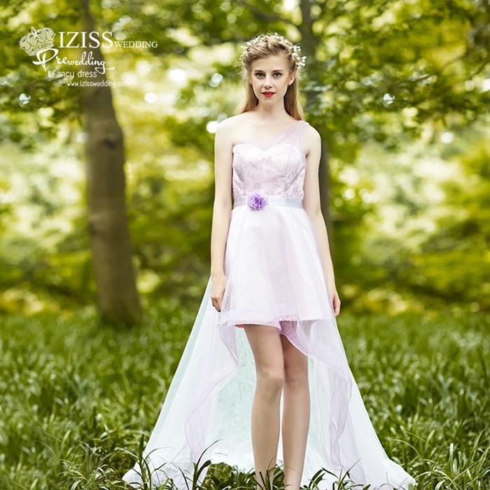 ฺBM0122 - พรีออเดอร์ ชุดเพื่อนเจ้าสาวราตรีสั้นธีมสีม่วง น่ารักมากๆค่ะ