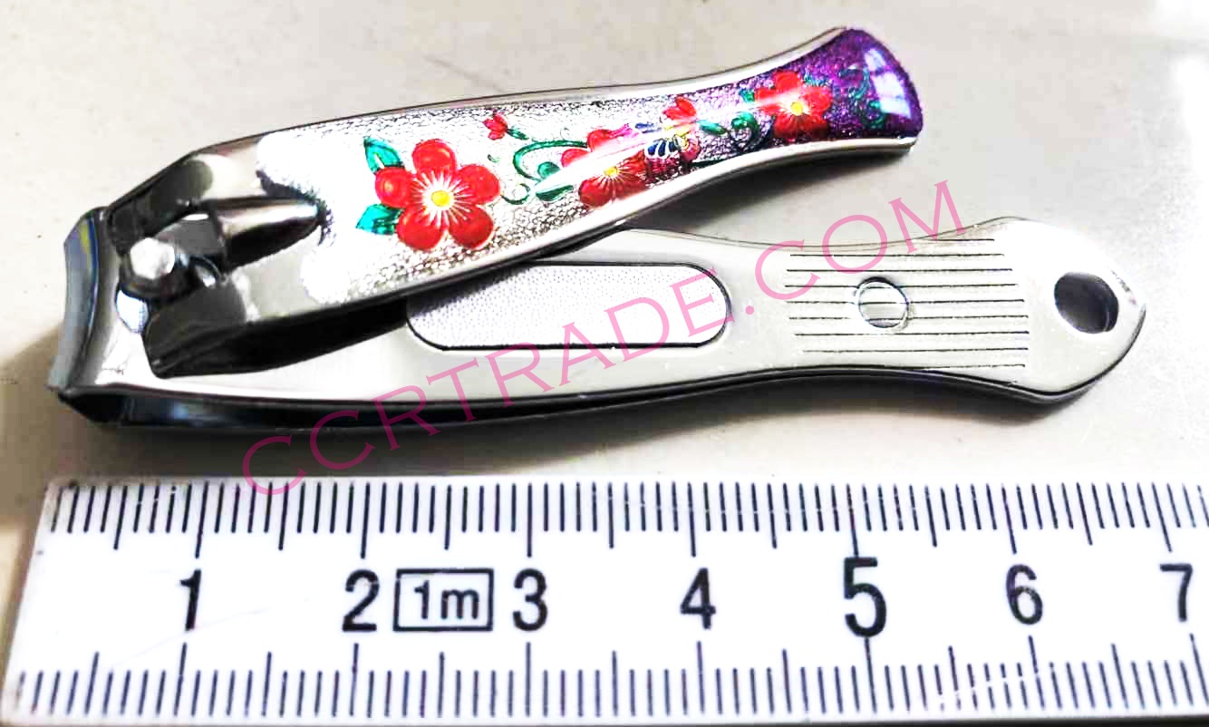 กรรไกรตัดเล็บใหญ่ ลายดอกไม้ 1.5x7.5 ซม.
