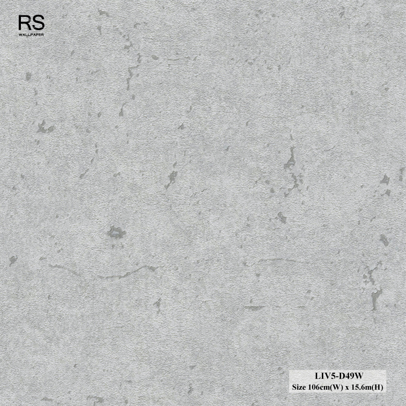 วอลเปเปอร์ลายปูนเปลือยคอนกรีต สีเทา LIV5-D49W