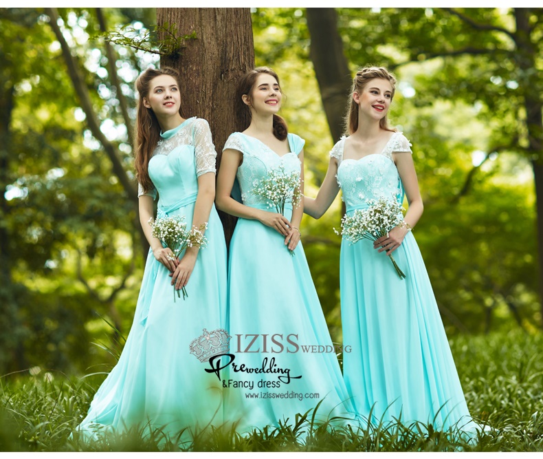 ฺBM0113 - พรีออเดอร์ ชุดเพื่อนเจ้าสาวราตรียาวธีมสีเขียวมินท์ น่ารักมากๆค่ะ