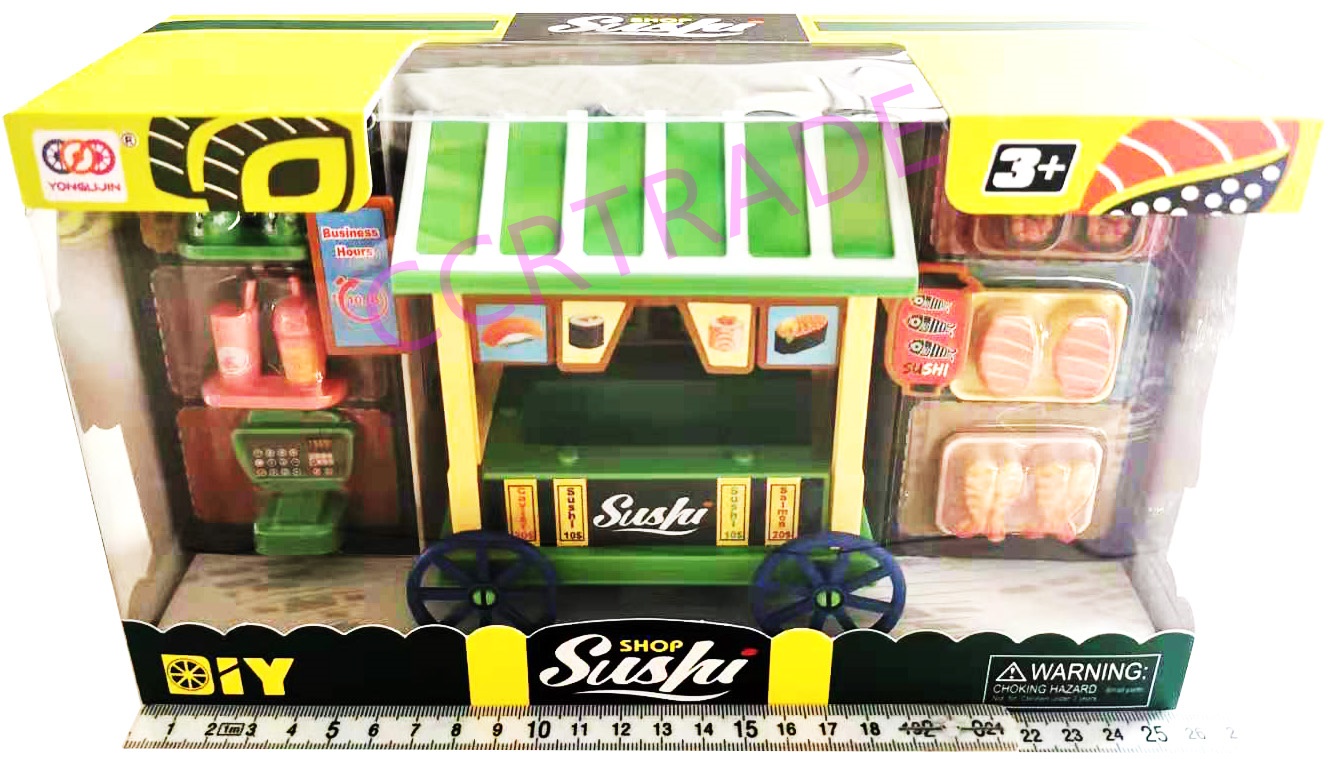 เซ็ทร้านรถเข็นซูชิ DIY กล่อง(งานห้าง) 15.5x26 ซม.(1x3)