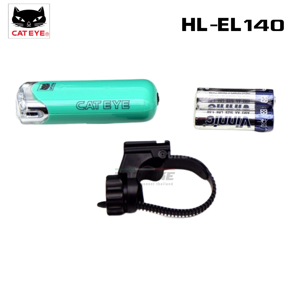 CATEYE ไฟหน้าจักรยานแคทอายรุ่น HL-EL140 (หลอดเดียว), สีเขียว BIANCHI
