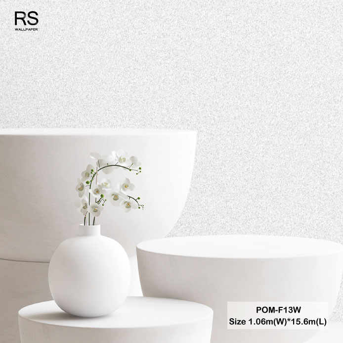 วอลเปเปอร์ลายคอนกรีต สีเทาอ่อน POM-F13W
