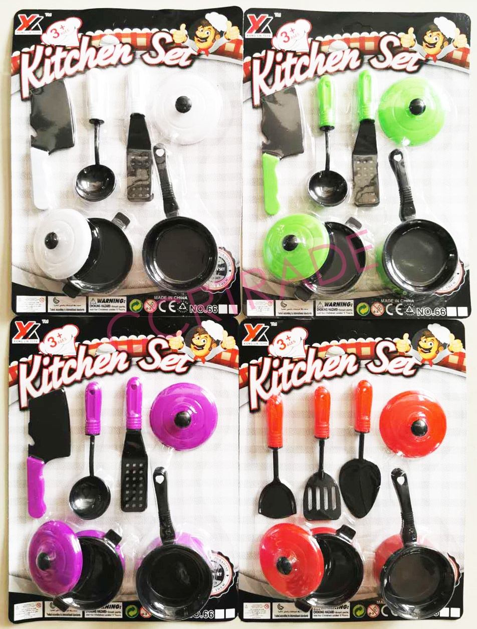 ชุดครัวดำแดง คละสีแผง 28 ซม.