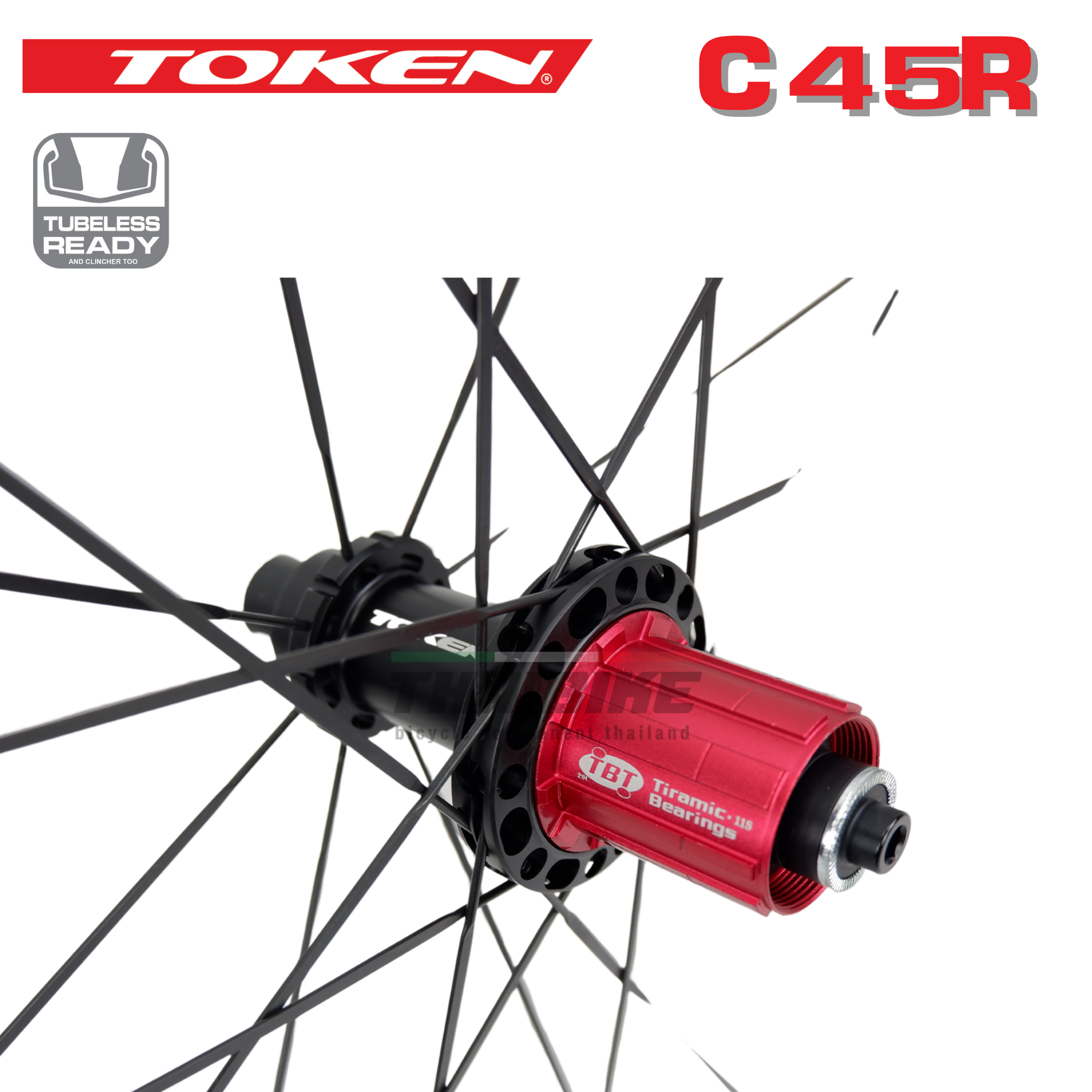ล้อจักรยานเสือหมอบคาร์บอน TOKEN C45R/C45D แบบเซรามิค FULL CARBON