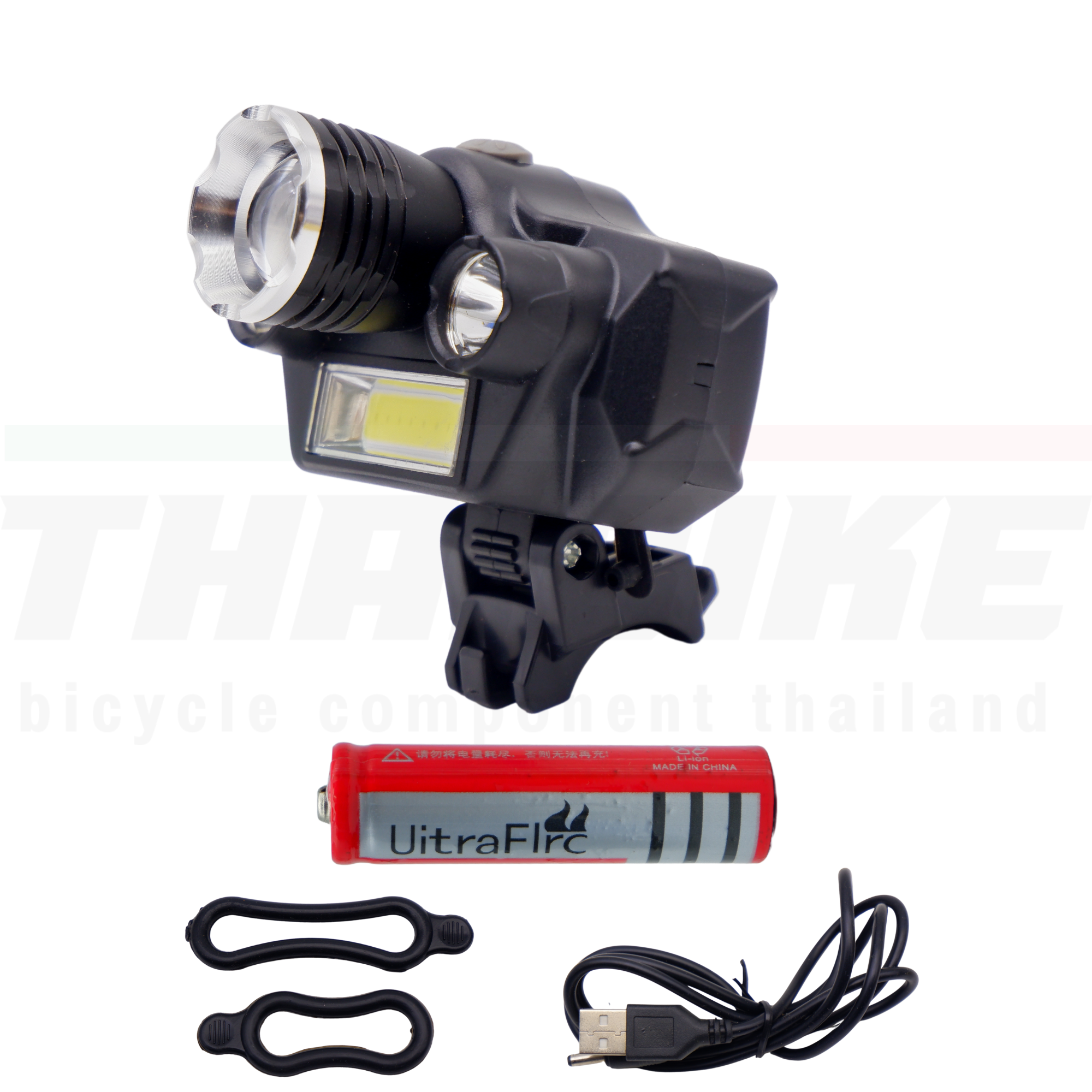 ไฟหน้าจักรยานชาร์จ USB 8812 แถมถ่าน 18650