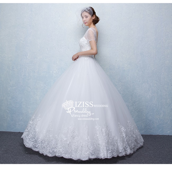 BR152 **พรีออเดอร์**ชุดแต่งงาน&ชุดเจ้าสาวแบบยาวสีขาวเกรดพรีเมี่ยม เปิดไหล่ มีแขน หรูหราน่ารัก สวยโดดเด่นไม่ซ้ำใคร