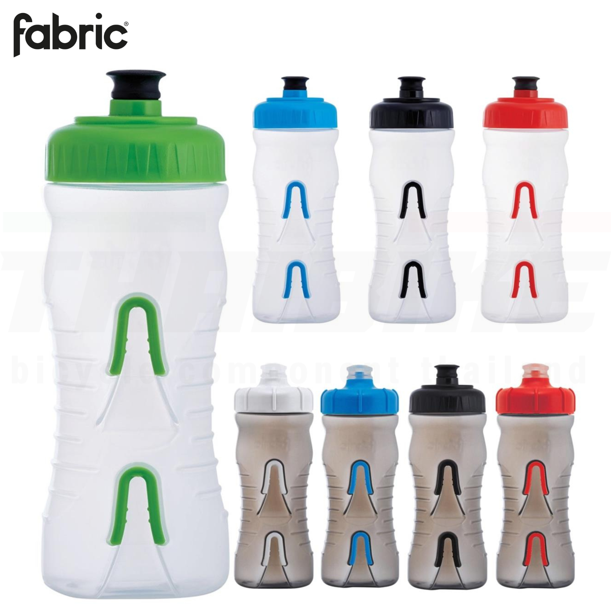 ขวดน้ำปั่นจักรยาน Fabric แบบไม่ต้องใช้ขากระติก สีใส 600ml