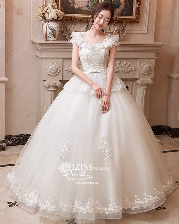 BR301 **พรีออเดอร์**ชุดแต่งงาน&ชุดเจ้าสาวแบบยาวสีขาวเกรดพรีเมี่ยม หรูหราน่ารัก สวยโดดเด่นไม่ซ้ำใคร