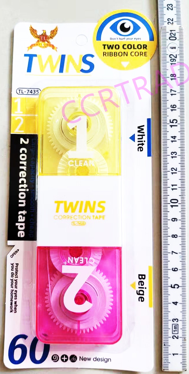 เทปลบคำผิดสีใส 2 หัวแผง 23 ซม.