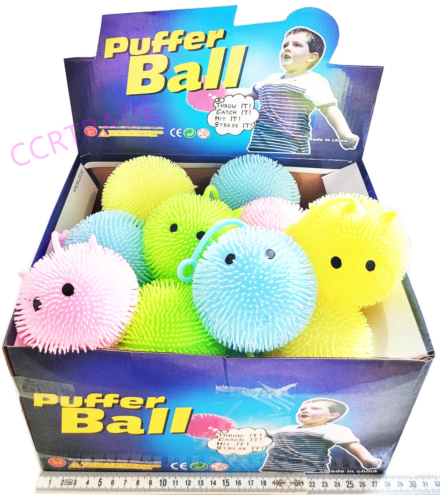 บอลปุกปุยพาสเทล มีไฟกล่อง 28.5 ซม.(1x30)