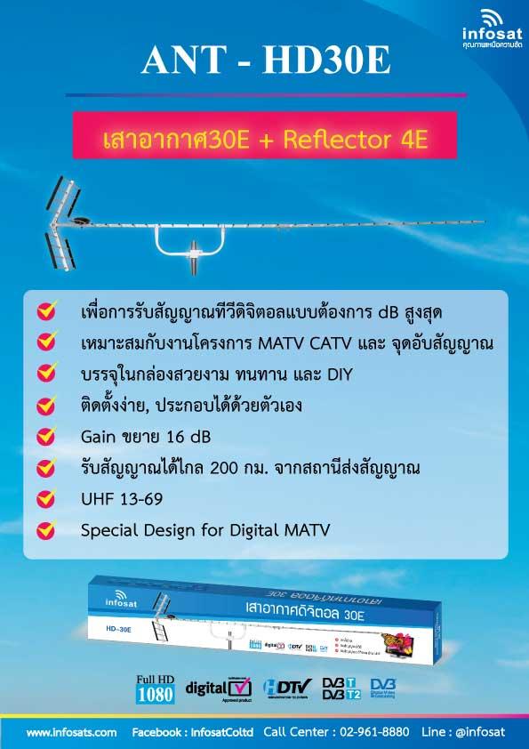 เสาอากาศทีวีดิจิตอล 30E INFOSAT