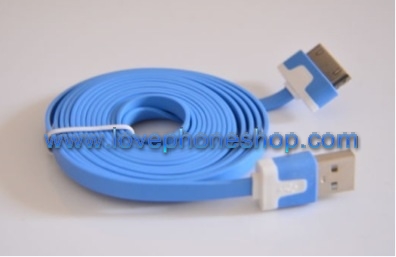 USB สายแบน 3 เมตร สายชาร์จ iPhone, iPad, iPod สามารถเชื่อมต่อกับituneได้