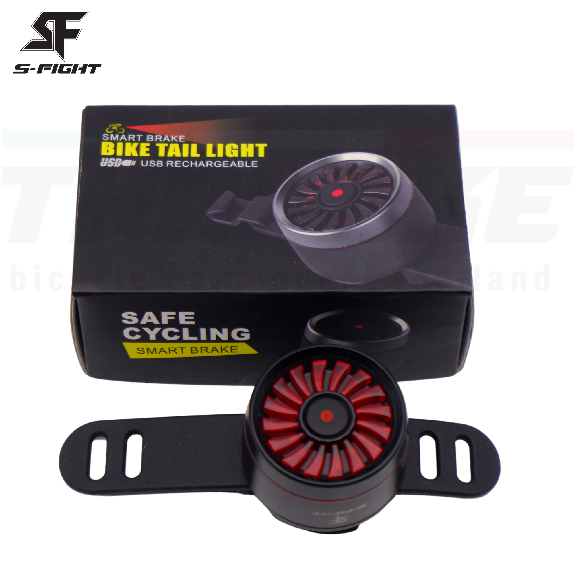 ไฟท้ายจักรยานแบบเบรคออโต้ 5 สเต็ป SMDLED S-FIGHT รุ่น SL-03