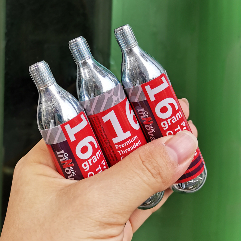 หลอด CO2 ขนาด 16 กรัม เติมลมรถจักรยาน มอเตอร์ไซต์ CO2 carbon dioxide 16g